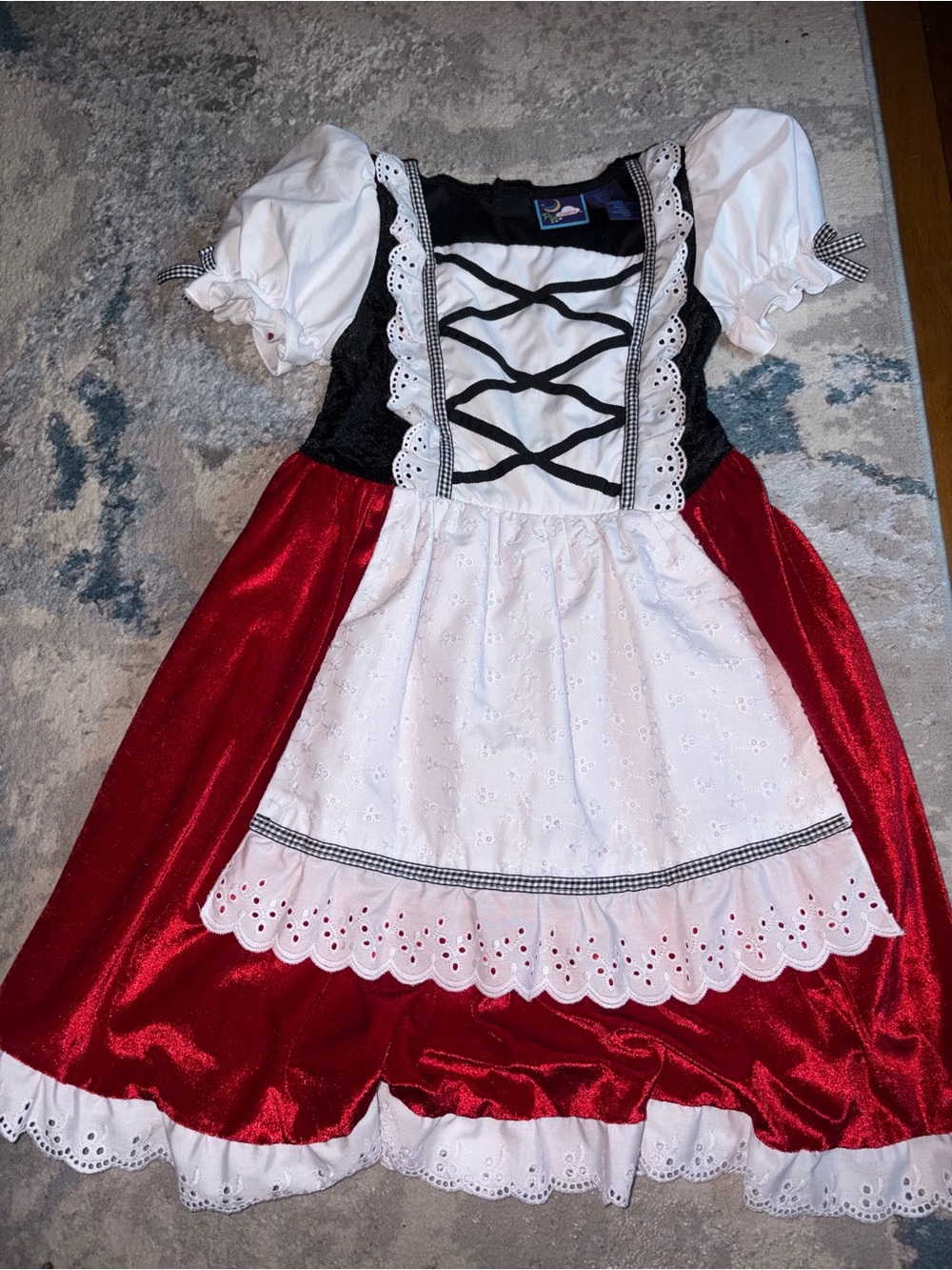 Girls Red, White & Black Bavarian-Style Halloween Costume